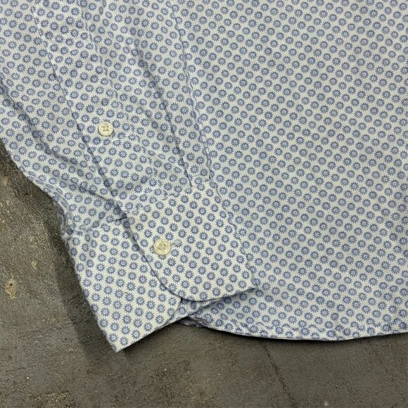 Spier & Mackay Handmade Dress Shirt Slim Cotton Long Sleeve Dot 15 1/2 Medium - Picture 3 of 9